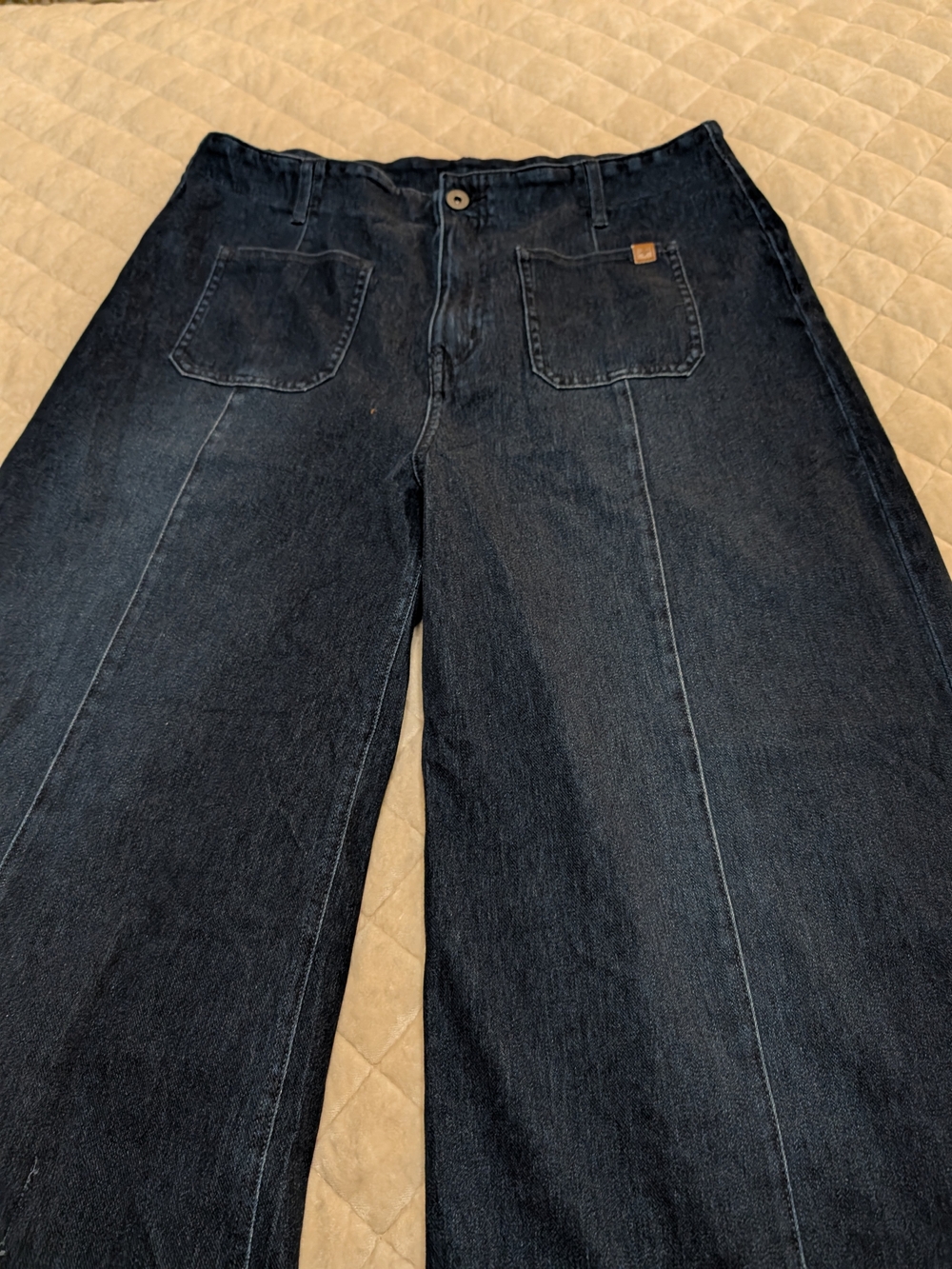 HALARA Dark Blue Wide-Leg Women's Jeans Flare